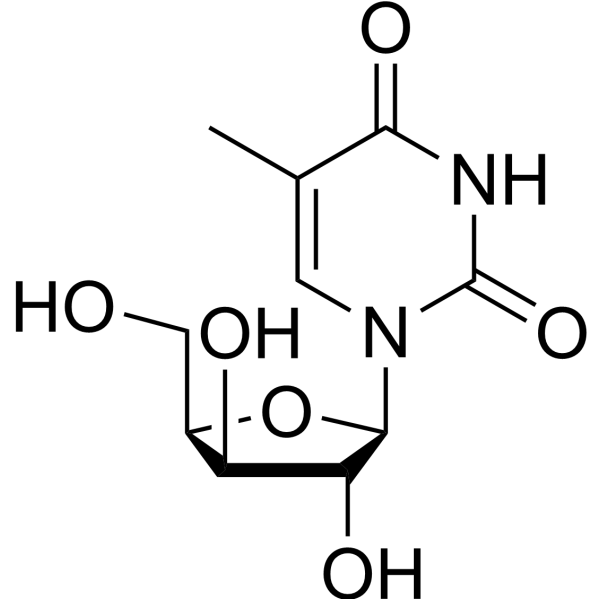 1-[3,4-dihydroxy-5-(hydroxymethyl)oxolan-2-yl]-5-methyl-pyrimidine-2,4-dione Structure