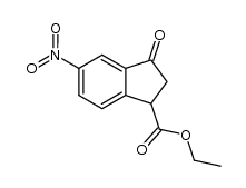 (R/S)-5-nitro-3-oxo-indan-1-carboxylic acid ethyl ester Structure