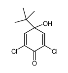 4-tert-butyl-2,6-dichloro-4-hydroxycyclohexa-2,5-dien-1-one结构式
