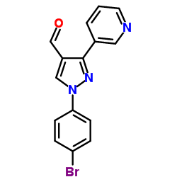 1-(4-BROMOPHENYL)-3-(PYRIDIN-3-YL)-1H-PYRAZOLE-4-CARBALDEHYDE结构式