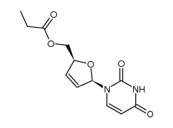 5'-O-propionyl-2',3'-didehydro-2',3'-dideoxyuridine Structure