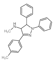 1H-Pyrazol-4-amine,4,5-dihydro-N-methyl-3-(4-methylphenyl)-1,5-diphenyl-结构式