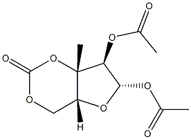 3-C-Methyl-β-D-xylofuranose 1,2-diacetate 3,5-carbonate结构式
