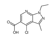 4-氯-1-乙基-3-甲基-1H-吡唑并[3,4-b]吡啶-5-羧酸结构式