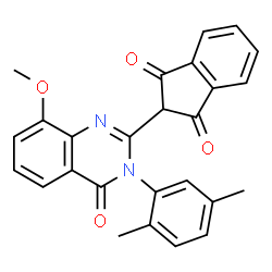 1H-Indene-1,3(2H)-dione,2-[3-(2,5-dimethylphenyl)-3,4-dihydro-8-methoxy-4-oxo-2-quinazolinyl]- Structure