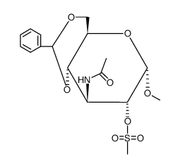 methyl 3-acetamido-4,6-O-benzylidene-3-deoxy-2-O-mesyl-α-D-glucopyranoside Structure