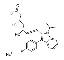 sodium,(E,3R,5R)-7-[3-(4-fluorophenyl)-1-propan-2-ylindol-2-yl]-3,5-dihydroxyhept-6-enoate Structure