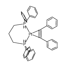 [(1,3-bis(diphenylphosphino)propane)Pt(1,2-η2-diphenylacetylene)] Structure