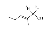 1,1-dideuterio-2-methyl-2-penten-1-ol结构式