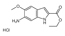 6-氨基-5-甲氧基吲哚-2-羧酸乙酯盐酸盐结构式