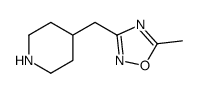 4-[(5-methyl-1,2,4-oxadiazol-3-yl)methyl]piperidine(SALTDATA: HCl) Structure