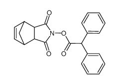Diphenyl-acetic acid 3,5-dioxo-4-aza-tricyclo[5.2.1.02,6]dec-8-en-4-yl ester Structure