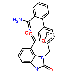 methyl 3-((2'-(N'-hydroxycarbamimidoyl)biphenyl-4-yl)methyl)-2-oxo-2,3-dihydro-1H-benzo[d]imidazole-4-carboxylate Structure