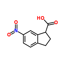 1H-Indene-1-carboxylicacid,2,3-dihydro-6-nitro-,(+)-(9CI) Structure