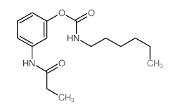 Carbamic acid, hexyl-,3-[(1-oxopropyl)amino]phenyl ester (9CI)结构式