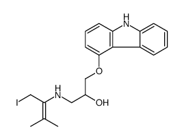 4-(3-((1,1-dimethyl-3-iodopropenyl)amino)-2-hydroxypropoxy)carbazole结构式
