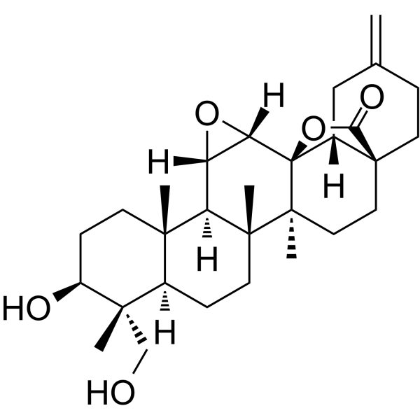 11α,12α-环氧-3β,23-二羟基-30-去甲齐墩果-20(29)-烯-28,13β-内酯结构式