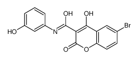 6-Bromo-4-hydroxy-3-((m-hydroxyphenyl)carbamoyl)coumarin Structure