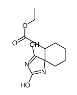 2,4-Dioxo-1,3-diazaspiro[4.5]decane-6-carboxylic acid ethyl ester结构式