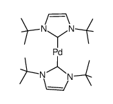 bis(1,3-bis-tert-butyl-imidazol-2-ylidene)palladium(0) Structure