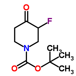 3-氟-4-氧代哌啶-1-甲酸叔丁酯结构式