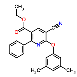 Ethyl 5-cyano-6-(3,5-dimethylphenoxy)-2-phenylnicotinate Structure
