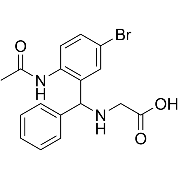 ((2-Acetamido-5-bromophenyl)(phenyl)methyl)glycine Structure