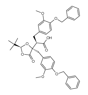 (2R,2'S,4'S)-2-{4-[4-(benzyloxy)-3-methoxybenzyl]-2-(tert-butyl)-5-oxo-1,3-dioxolan-4-yl}-3-[4'-(benzyloxy)-3'-methoxyphenyl]propanoic acid Structure