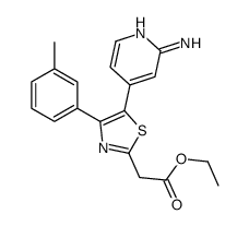 ethyl 2-[5-(2-aminopyridin-4-yl)-4-(3-methylphenyl)-1,3-thiazol-2-yl]acetate结构式