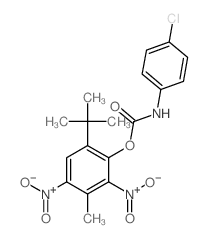 (3-methyl-2,4-dinitro-6-tert-butyl-phenyl) N-(4-chlorophenyl)carbamate Structure