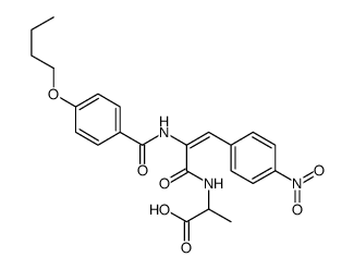 2-[[2-[(4-butoxybenzoyl)amino]-3-(4-nitrophenyl)prop-2-enoyl]amino]propanoic acid Structure