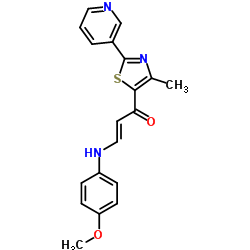 (2E)-3-[(4-Methoxyphenyl)amino]-1-[4-methyl-2-(3-pyridinyl)-1,3-thiazol-5-yl]-2-propen-1-one结构式