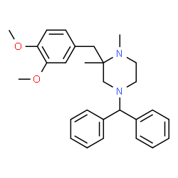 ()-4-benzhydryl-2-[(3,4-dimethoxyphenyl)methyl]-1,2-dimethylpiperazine Structure