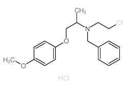 Benzenemethanamine,N-(2-chloroethyl)-N-[2-(4-methoxyphenoxy)-1-methylethyl]-, hydrochloride (1:1) Structure