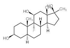 Androstane-3,11,17-triol,9-fluoro-17-methyl-,(3â,5R,11â,17â)-结构式