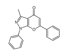 3-methyl-1,6-diphenylpyrano[2,3-c]pyrazol-4-one结构式