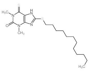 Uric acid, 1, 3-dimethyl-(8-dodecylthio)-6-thio-结构式