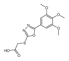 [5-(3,4,5-trimethoxy-phenyl)-[1,3,4]oxadiazol-2-ylsulfanyl]-acetic acid Structure