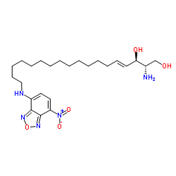 ω(7-硝基-2-1,3-苯并恶二唑-4-基)(2S,3R,4E)-2-氨基十八烷基-4-烯-1,3-二醇结构式
