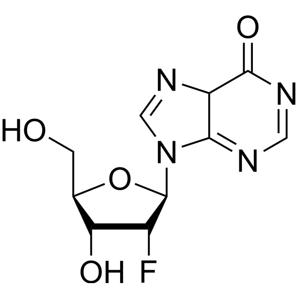 9-((2R,3R,4R,5R)-3-氟-4-羟基-5-(羟甲基)四氢呋喃-2-基)-9H-嘌呤-6-醇结构式