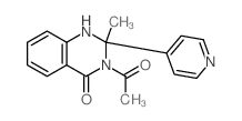 3-acetyl-2-methyl-2-pyridin-4-yl-1H-quinazolin-4-one结构式