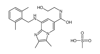 8-[(2,6-dimethylphenyl)methylamino]-N-(2-hydroxyethyl)-2,3-dimethylimidazo[1,2-a]pyridine-6-carboxamide,methanesulfonic acid结构式