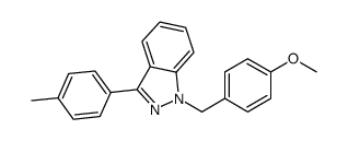 1-[(4-methoxyphenyl)methyl]-3-(4-methylphenyl)indazole结构式