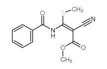 3-(苯甲酰基氨基)-2-氰基-3-(甲基硫代)丙烯酸甲酯结构式