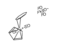 dicarbonyl(η5-cyclopentadienyl)(η2-1,2-cycloheptadiene)iron triflate Structure
