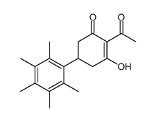 2-acetyl-3-hydroxy-5-(2,3,4,5,6-pentamethylphenyl)cyclohex-2-en-1-one Structure