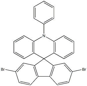 2'7'-二溴-10-苯基-10H-螺[吖啶-9,9'-芴]结构式