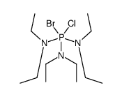 N-[bromo-chloro-bis(diethylamino)-λ5-phosphanyl]-N-ethylethanamine结构式