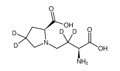 (S)-1-((S)-3-Amino-3-carboxypropyl-2,2-d2)pyrrolidine-2-carboxylic-4,4-d2 acid Structure