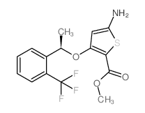 (R)-5-氨基-3-(1-(2-(三氟甲基)苯基)乙氧基)噻吩-2-羧酸甲酯结构式
